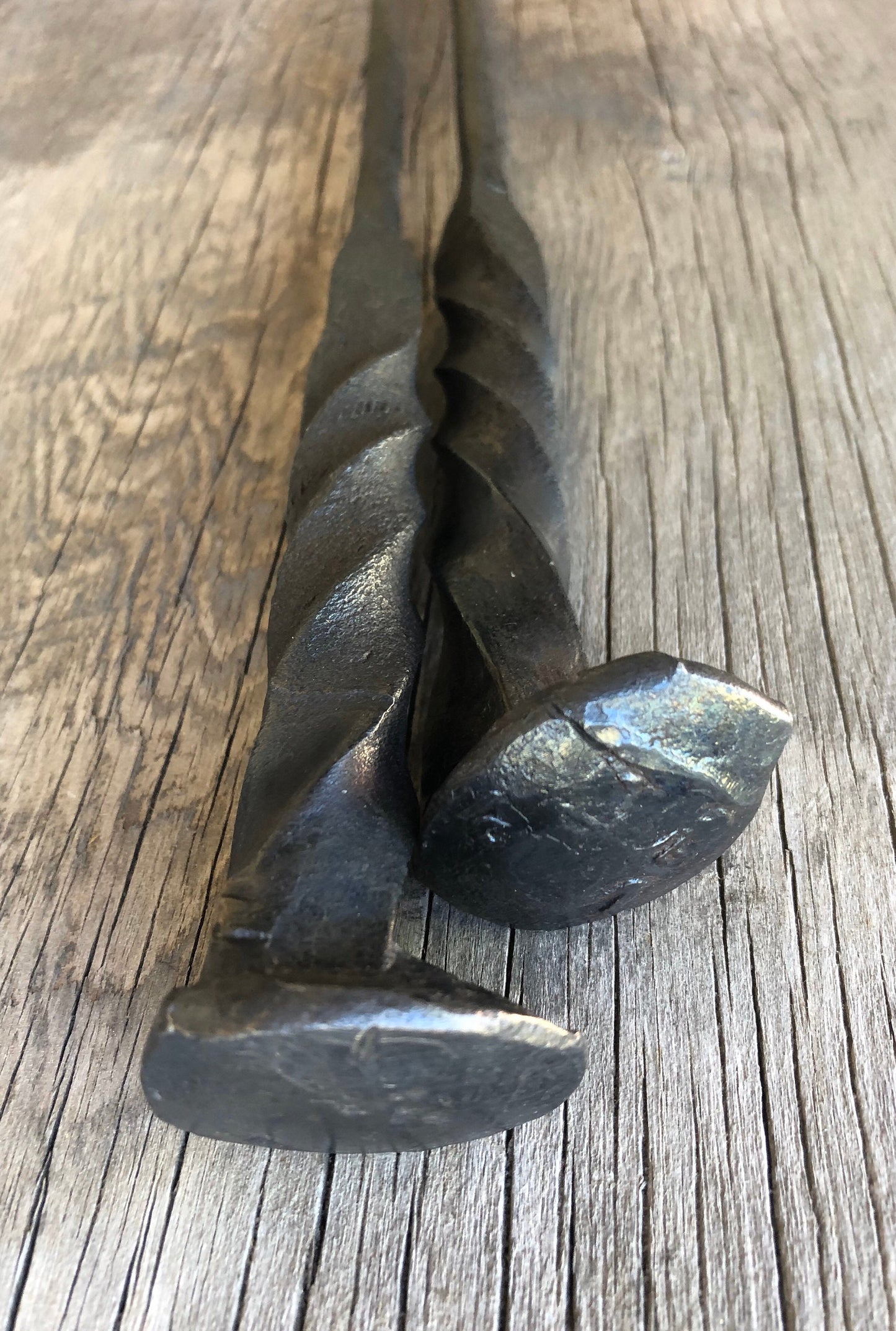 Fire Poker Hand Forged Iron Fire Pit Tool - Blacksmith -Railroad Spike Handle  - Bonfire - Handmade In USA