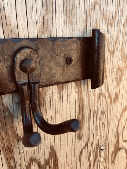 Metal Rack Hand Forged - Fireplace Tool Hanger - Kitchen  - Hooks - Hand Forged - Wall Mounted Hooks - Handmade In USA