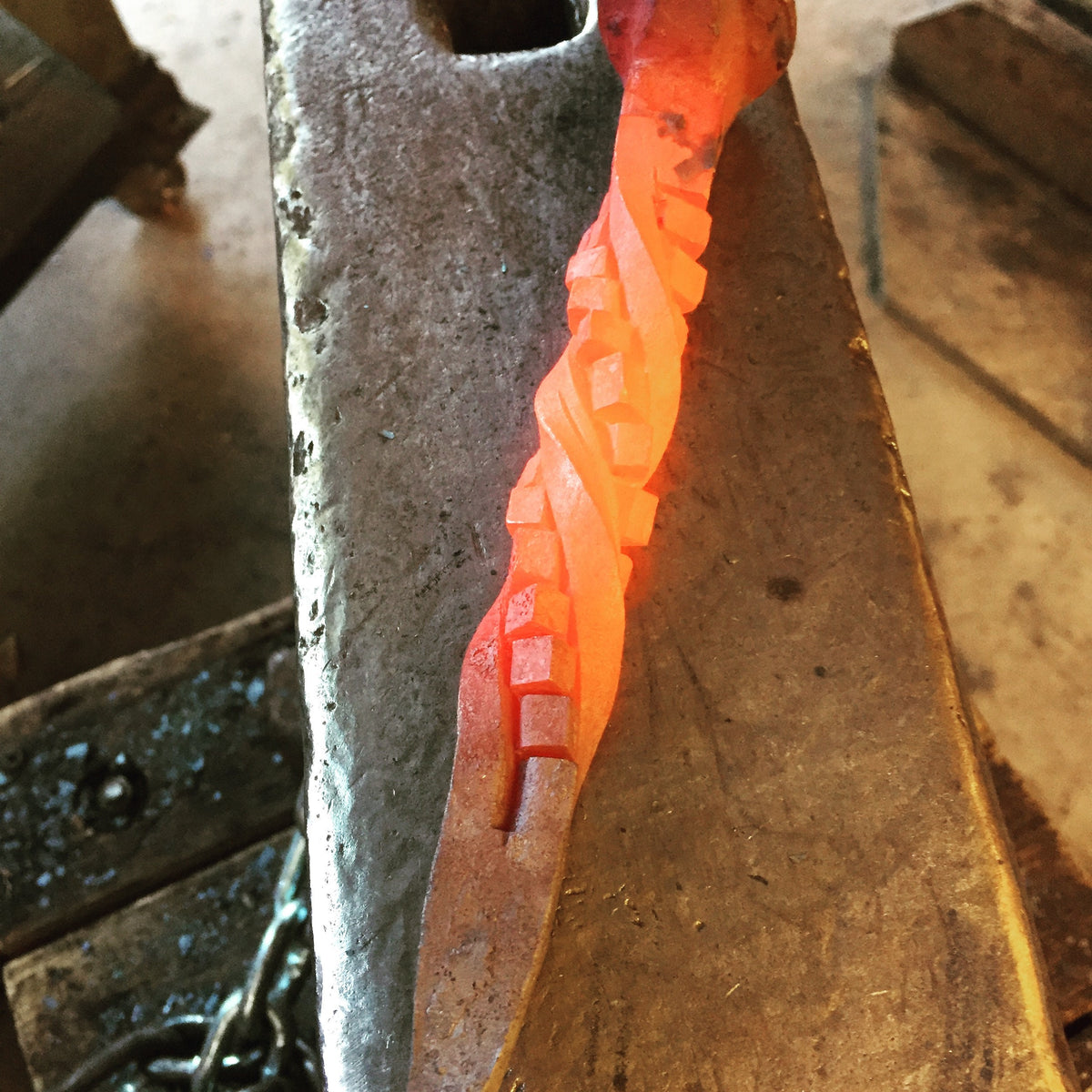 Fire Poker Hand Forged Iron Fire Pit Tool - Blacksmith -Railroad Spike Handle  - Bonfire - Handmade In USA