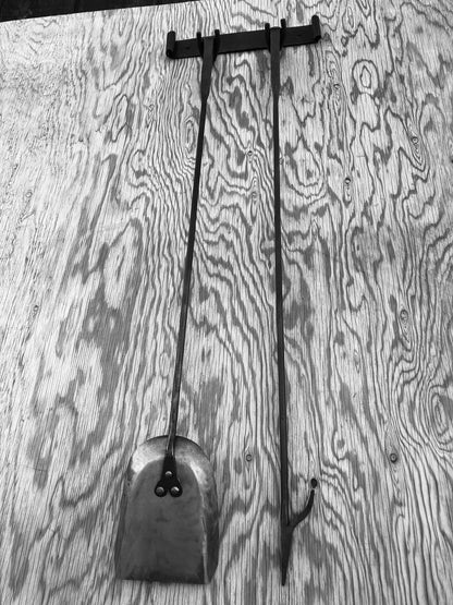 Fireplace Shovel Custom Personalized - Hand Forged - Stamped Handle - Railroad Spike - Made In USA