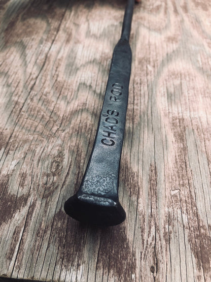 Fireplace Shovel Custom Personalized - Hand Forged - Stamped Handle - Railroad Spike - Made In USA
