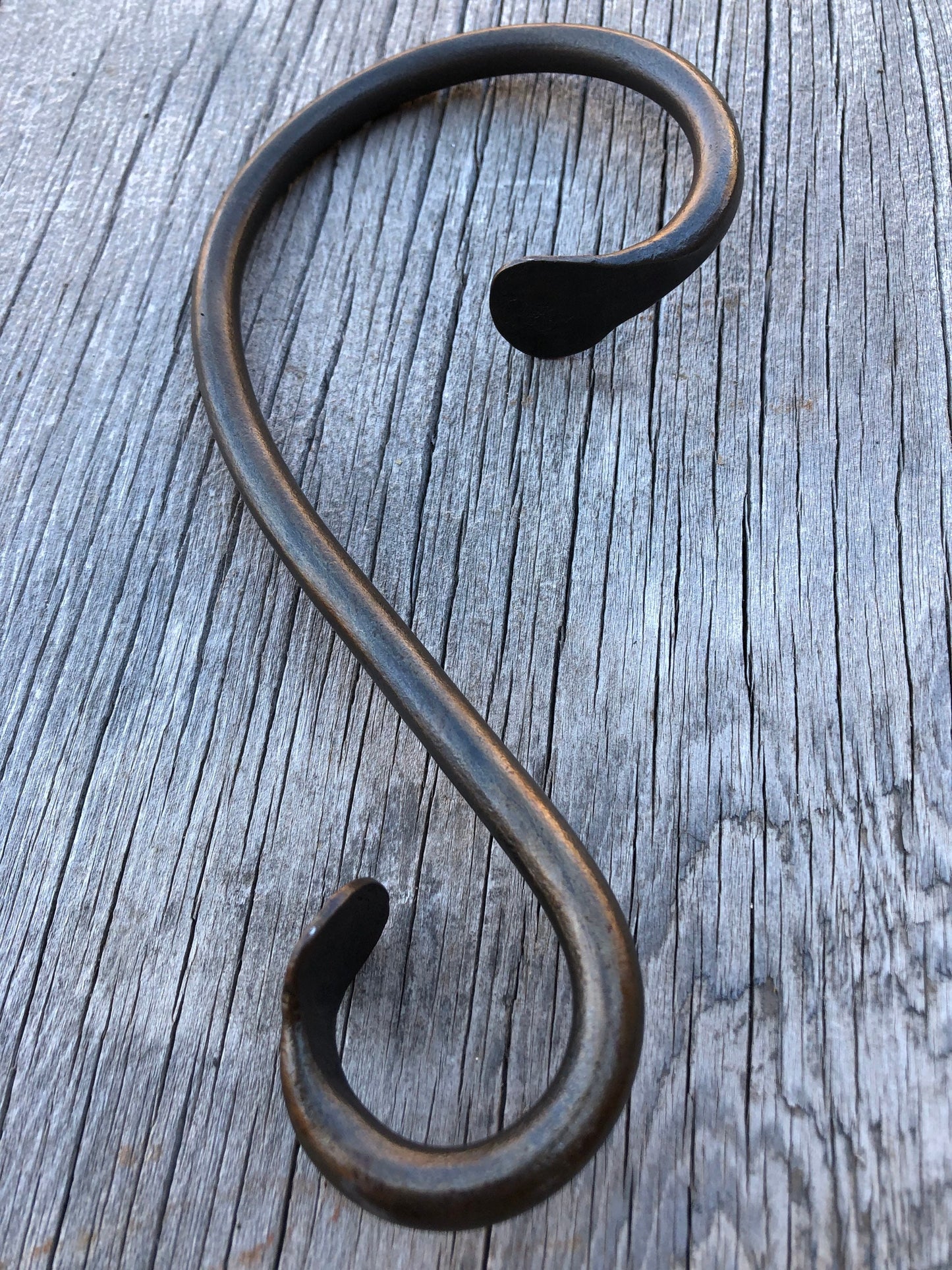 8" and 12" Christmas Family Stocking Holder Set - Black Iron Mantel Hanger, Rustic Farmhouse Style