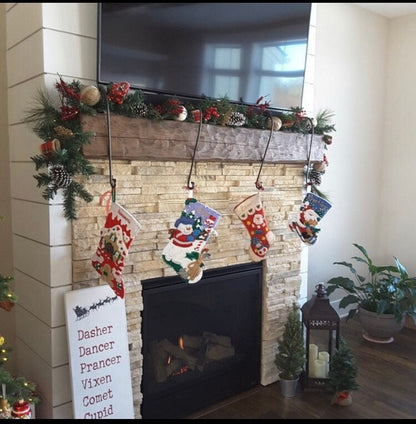 Christmas Stocking Hanger 18" - Large Christmas Stocking Hanger - Vintage - Holder - S Hook - Handmade in USA