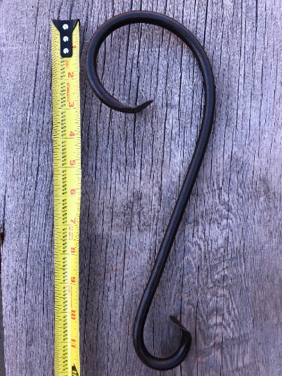 8" and 12" Christmas Family Stocking Holder Set - Black Iron Mantel Hanger, Rustic Farmhouse Style