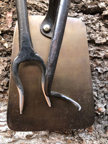 Barbecue Tool Set - Fork, Flipper, Spatula - Railroad Spike Fork, Flipper, and Spatula - Handmade in USA